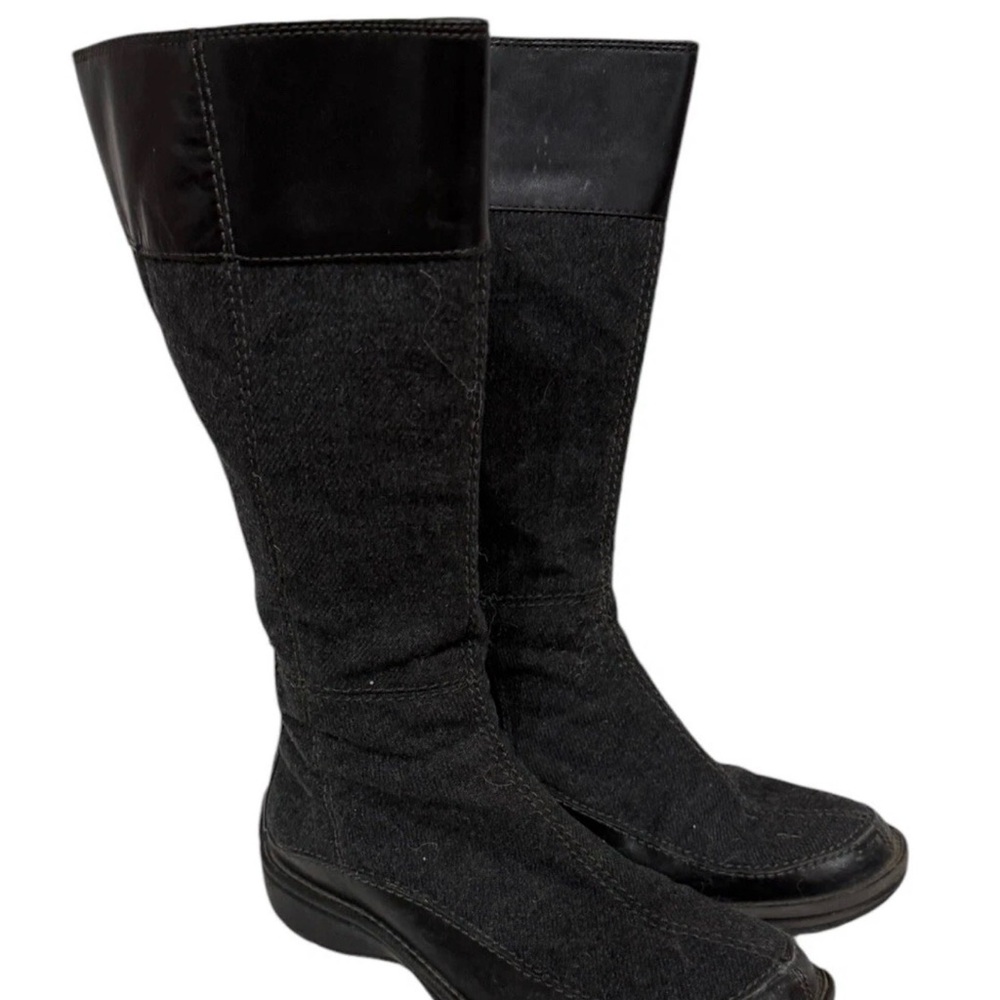 Timberland Women’s Riding Boots Fabric & Leather Black/Gray 7.5
